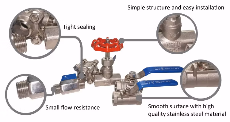 ODM/OEM Stainless Steel Male to Female Thread Mini Ball Valve 1000psig