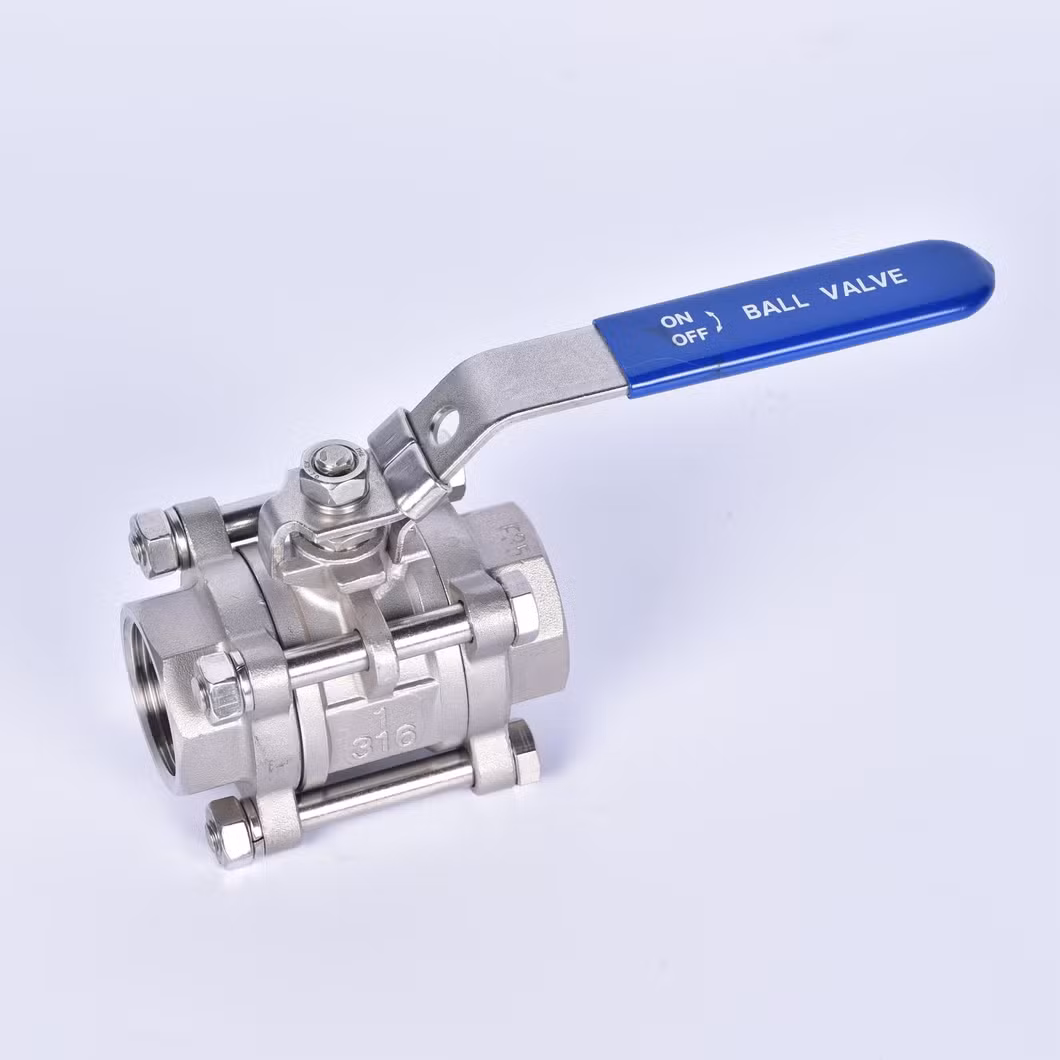 Made in China 3PC Internal Thread Large Flow Full Bore Valve Stainless Steel Three Piece Screw Ball Valve