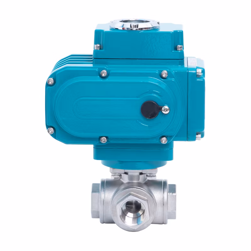 DV24V/220V/AV220V/24V on-off Type Electric Ball Valve, Pn16/Pn25/150lb/300lb/1000wog NPT/Bsp Female /RF Flange/Clamp End Wcb/SS304/CF8/CF8m Ball Valve