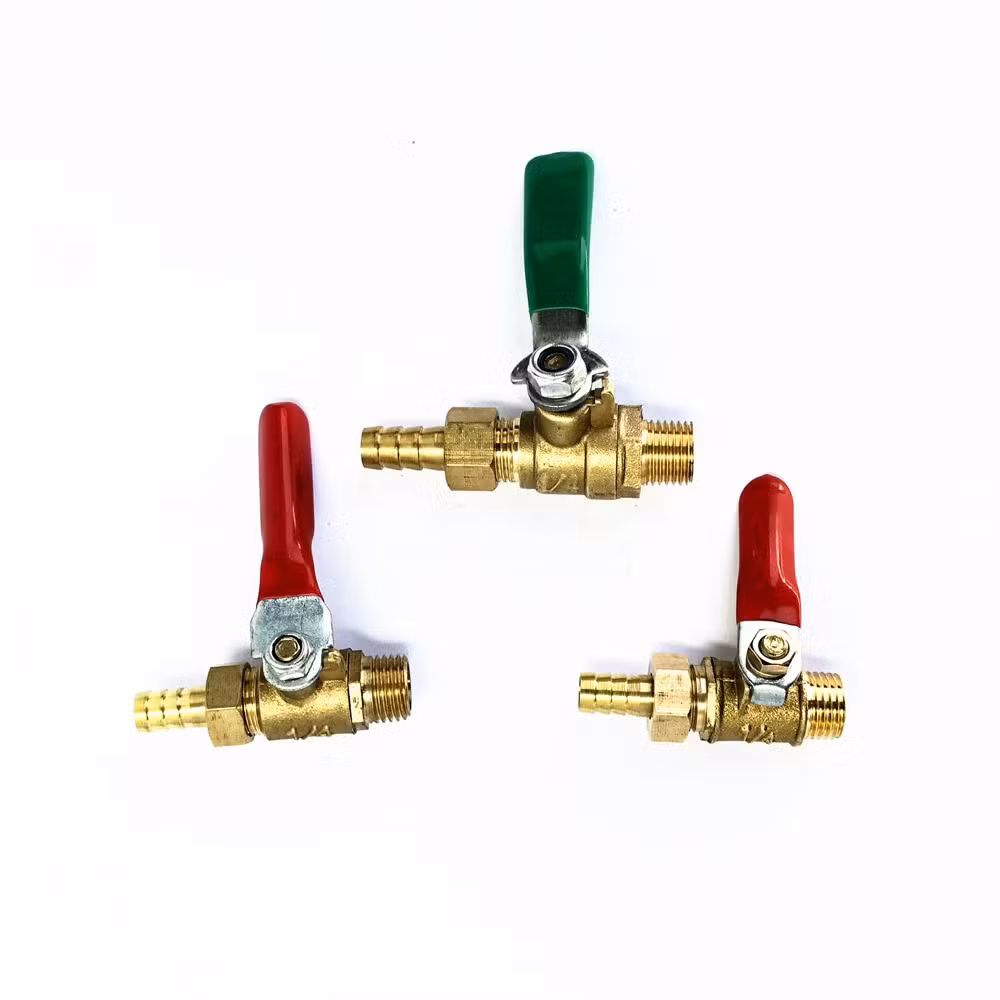 Screw Threaded Male Female Handle Lever Operated Brass Pneumatic Ball Valve