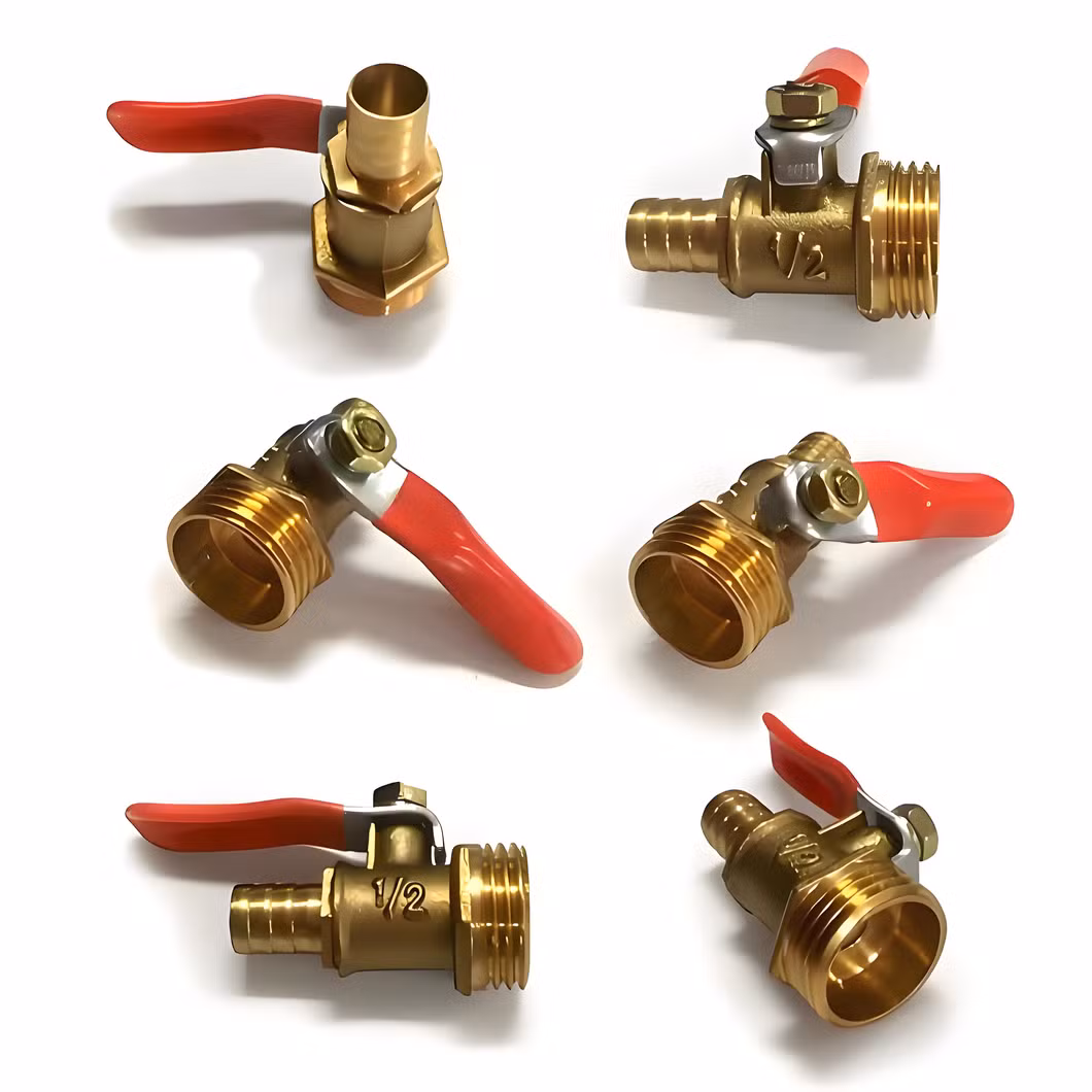 Screw Threaded Male Female Handle Lever Operated Brass Pneumatic Ball Valve