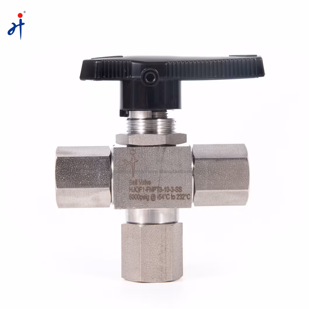 Trunnion Ball Valve Forged Stainless Steel 6000psi Parker Type Valve for CNG Dispenser Instrument 3 Way Ball Valve