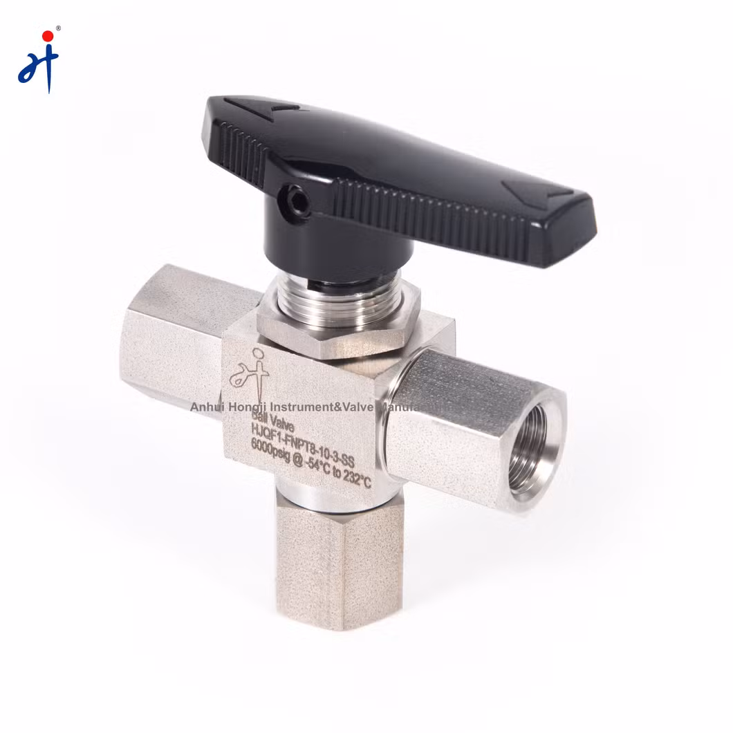 Trunnion Ball Valve Forged Stainless Steel 6000psi Parker Type Valve for CNG Dispenser Instrument 3 Way Ball Valve