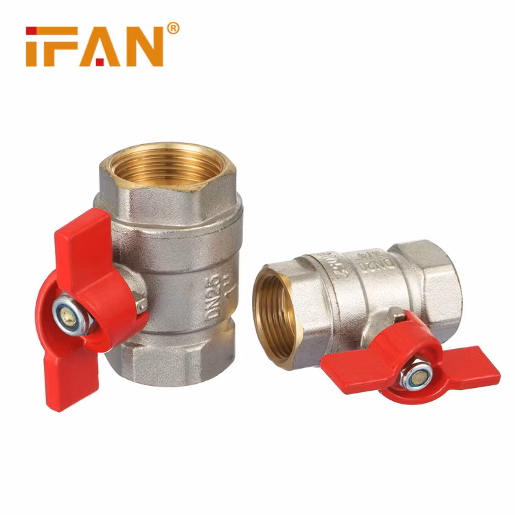 Ifan Wholesale Red Handle High Pressure Pn25 Brass Male Thread Ball Valve