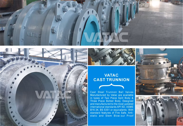 Flanged Trunnion Mounted or Fixed Ball Valve From Forged or Cast Stainless Steel