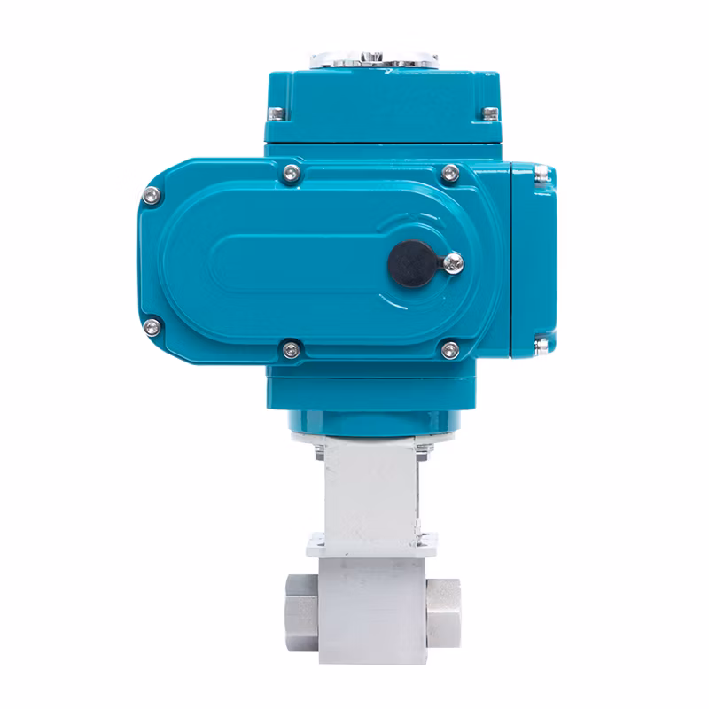 DV24V/220V/AV220V/24V on-off Type Electric Ball Valve, Pn16/Pn25/150lb/300lb/1000wog NPT/Bsp Female /RF Flange/Clamp End Wcb/SS304/CF8/CF8m Ball Valve