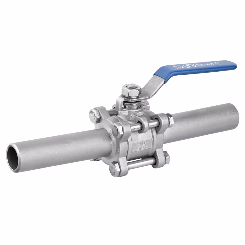 3PC Ball Valve Stainless Steel 304/316/Soft Seated with Extended Tube