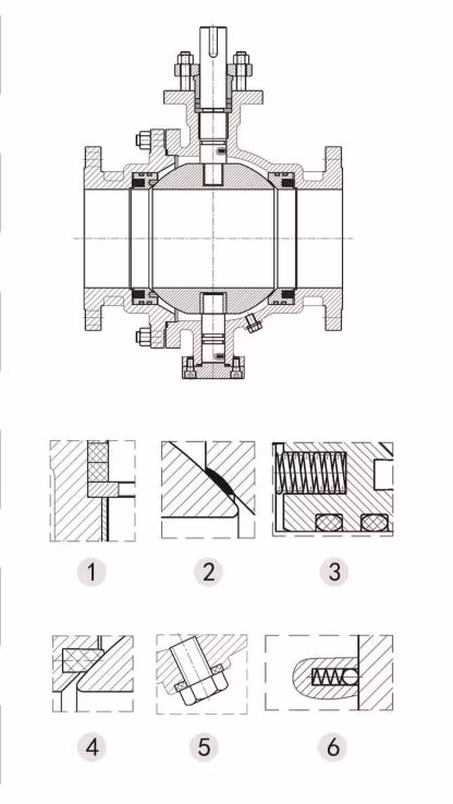 15A-150A/ANSI 150-600/API 598 Leakage/Durable Metal Seated Floating Ball Valves for Industrial Use with Carbon Steel Material
