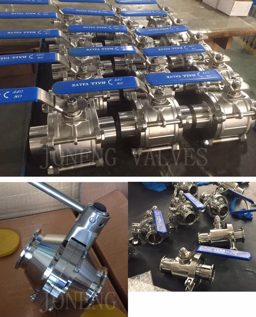 High Pressure Stainless Steel Sanitary Split Body Ball Valve with Lever Handle
