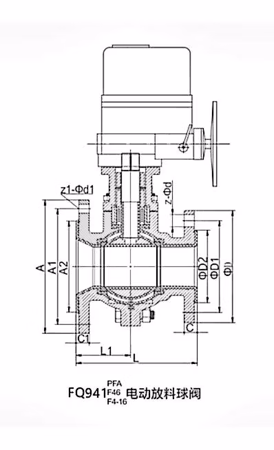 High-Performance Electric Fluorine Lined Ball Valve