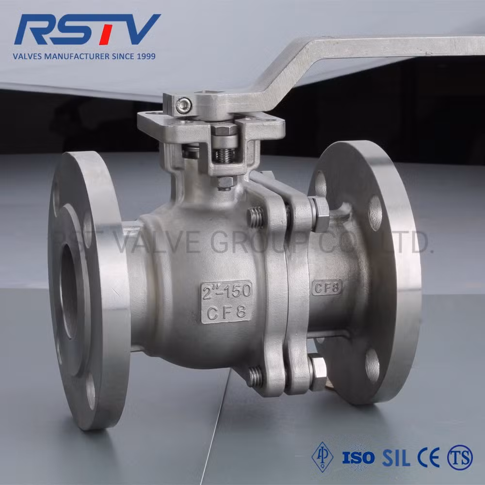 Carbon Steel/ Stainless Steel Soft Seal 2PC Flange End Industrial Float Ball Valves with Handle (Q41F-16P) Pad 2PC Flanged Ball Valve