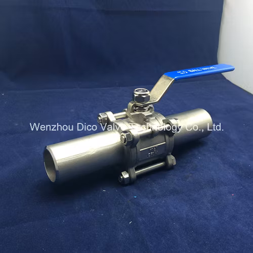Dico 1/4"-4" 1000wog Bw End with Extended Pipe Industrial 3PC Ball Valve