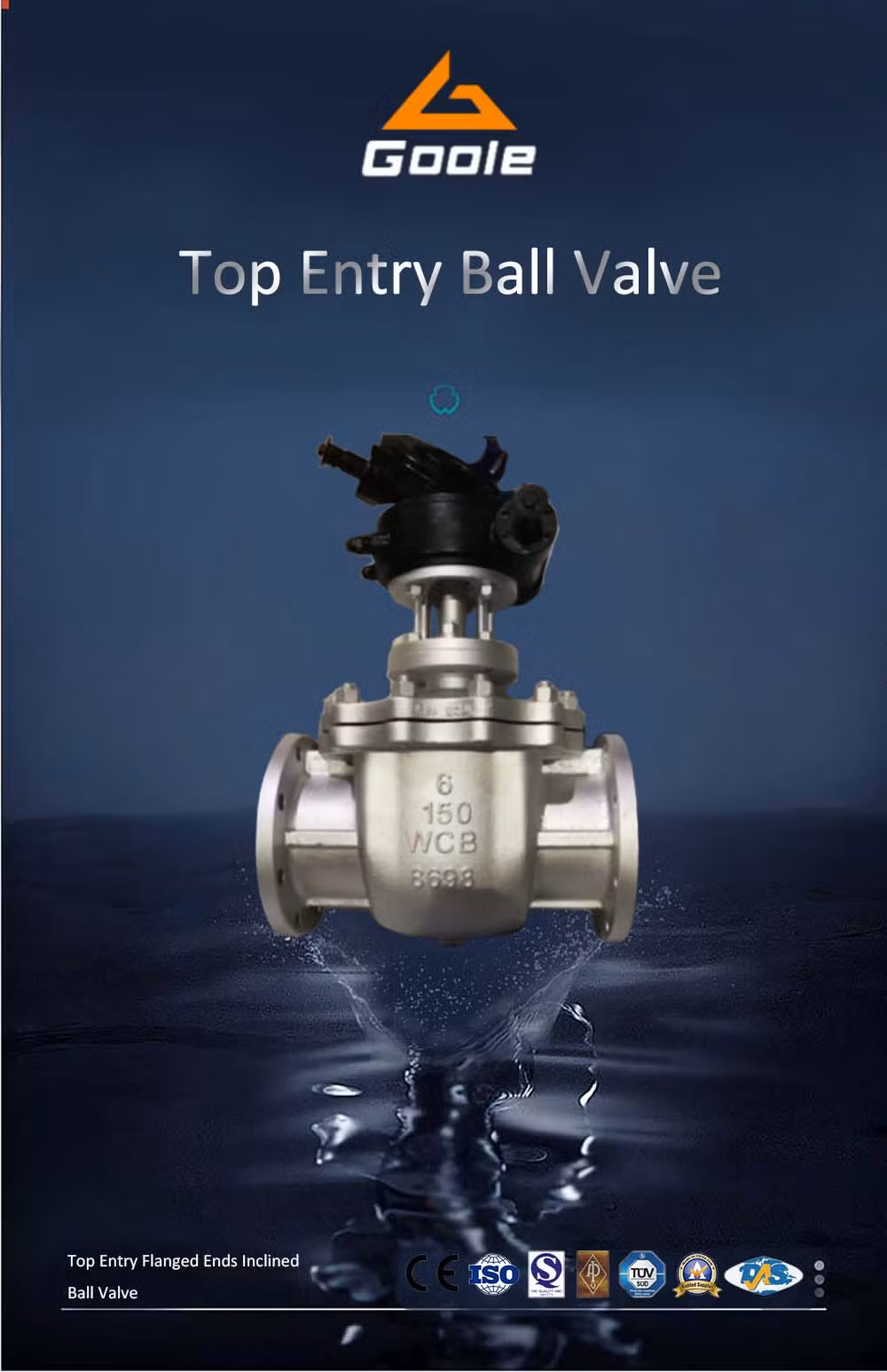 Cast Carbon Steel Gear Operated Flanged Trunnion Type Top Entry Ball Valve