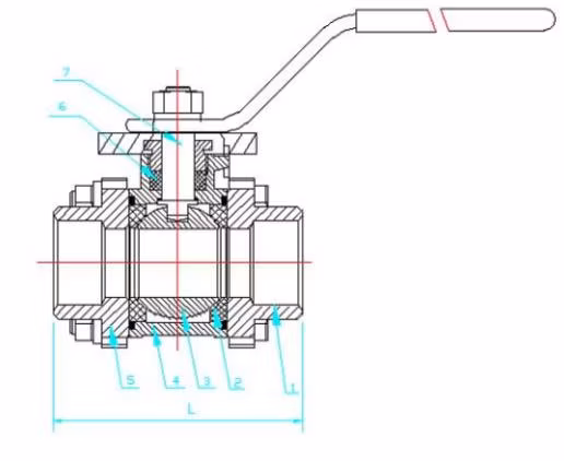 2 Inch Flanged Ball Valve Dimensions Stainless Steel 304 Full Port Ball Valve with Thread Type