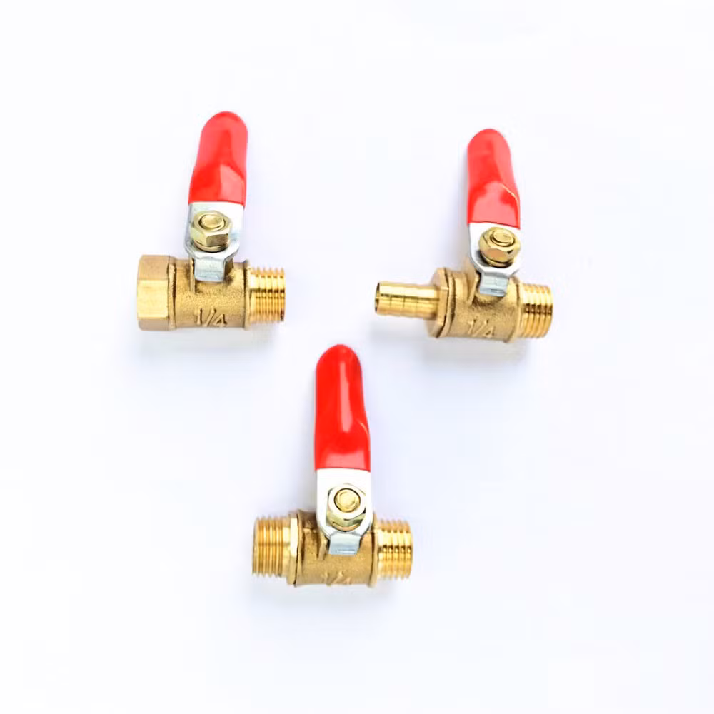 Screw Threaded Male Female Handle Lever Operated Brass Pneumatic Ball Valve