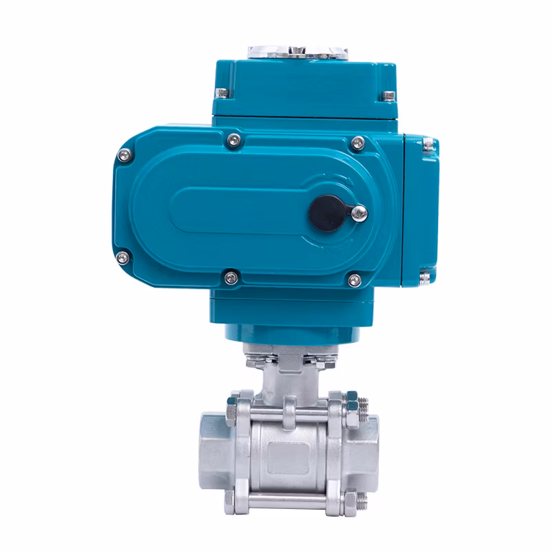 DV24V/220V/AV220V/24V on-off Type Electric Ball Valve, Pn16/Pn25/150lb/300lb/1000wog NPT/Bsp Female /RF Flange/Clamp End Wcb/SS304/CF8/CF8m Ball Valve