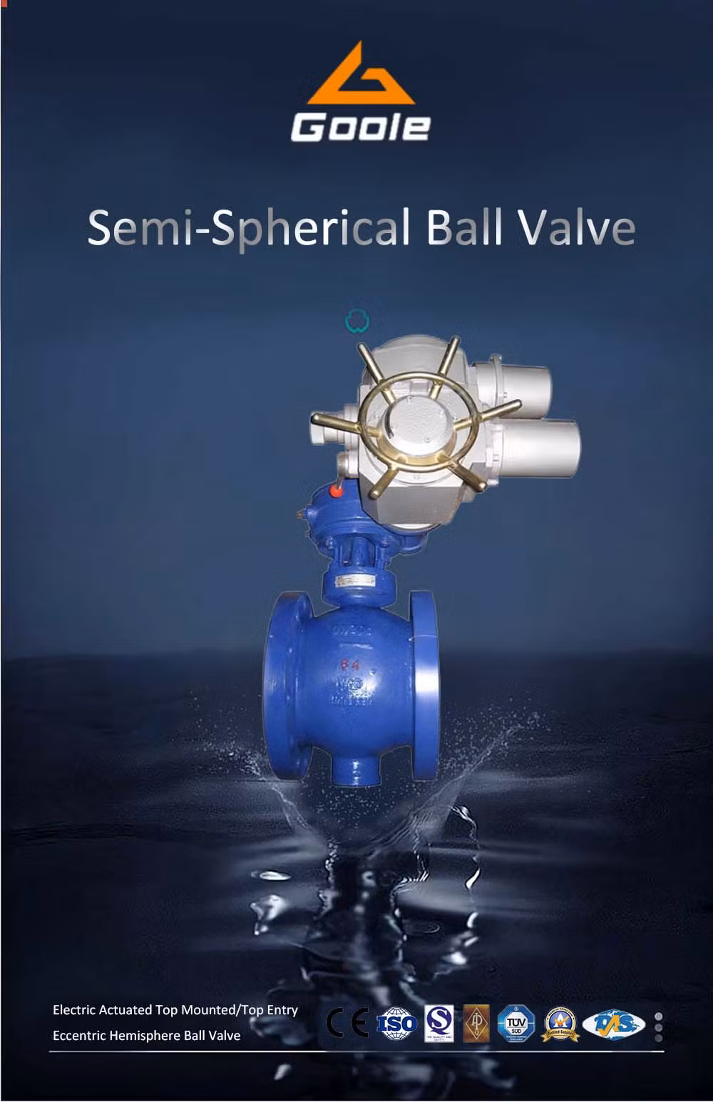 3PC 900lb Electric Top Entry Trunnion Mounted Ball Valve