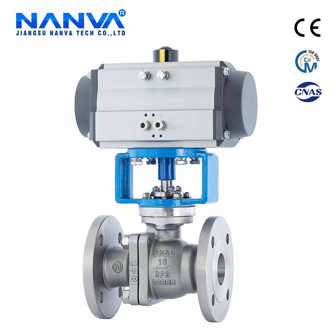 Pneumatic Stainless Steel 304 Flange Ball Valve Hard Seal High Temperature Steam Heat Conduction Oil Cut-off Valve