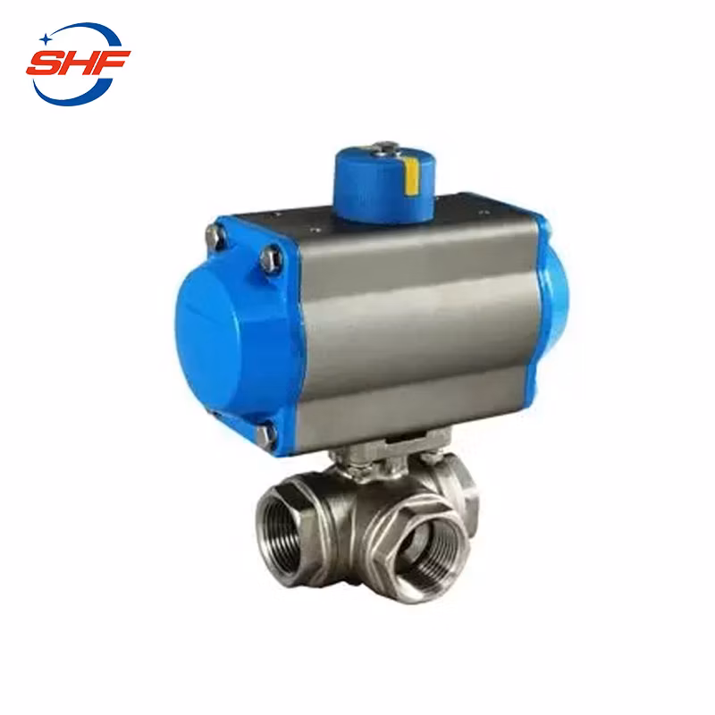 CF8 CF8m 3 Way Floating Ball Valve with NPT Bsp Thread