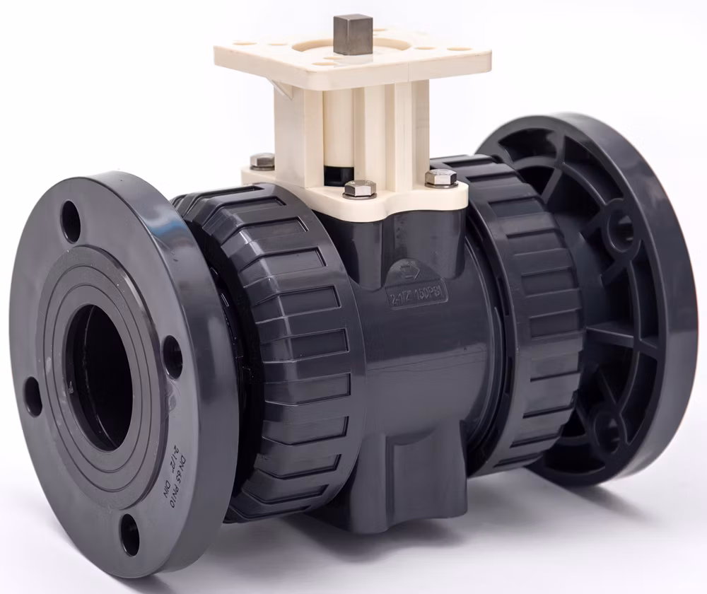 High Quality PVC Trunnion Type Mounted Ball Valve Body UPVC ISO5211 Mounting Pad Ball Valve Plastic Non Actuator Ball Valve DN15-DN100 (1/2"- 4")