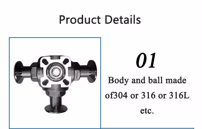 DN15 T Port Pn64 High Pressure NPT Threaded Ss 304 Lever Operated 1/2 Thread Three Way Ball Valve UPVC/Brass/Stainless