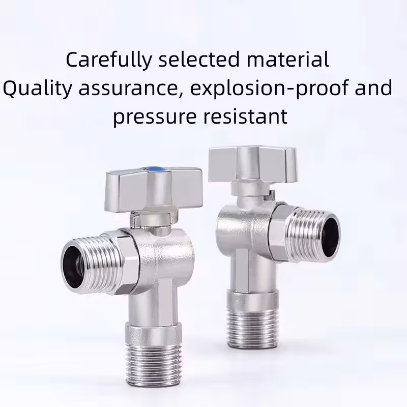 Factory Wholesale Brass Ball Core Large Flow Angle Valve Bathroom Faucet Eater Control Angle Valve Cut-off Seat Valves