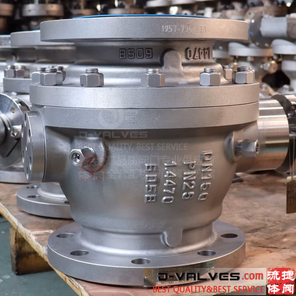 Class 150~2500lb Stainless Steel and Carbon Steel Casting Forging Trunnion Mounting Full Diameter and Reducing Diameter Fixed Flange Ball Valve Gear Operation