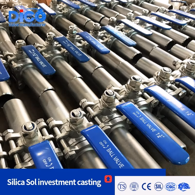 Dico 1/4"-4" 1000wog Bw End with Extended Pipe Industrial 3PC Ball Valve