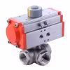 Pneumatic Actuator Double / Single Acting Water Air Oil Gas Liquid Solenoid 3 Way Control Stainless Steel 316 Thread Ball Valve