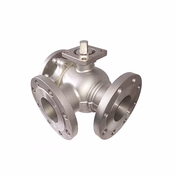 High-Performance Stainless Steel 6 Inch Flange ANSI 150lb 304 316 JIS 10K 1.6MP Wcb Manual Flanged Three Way Ball Valve