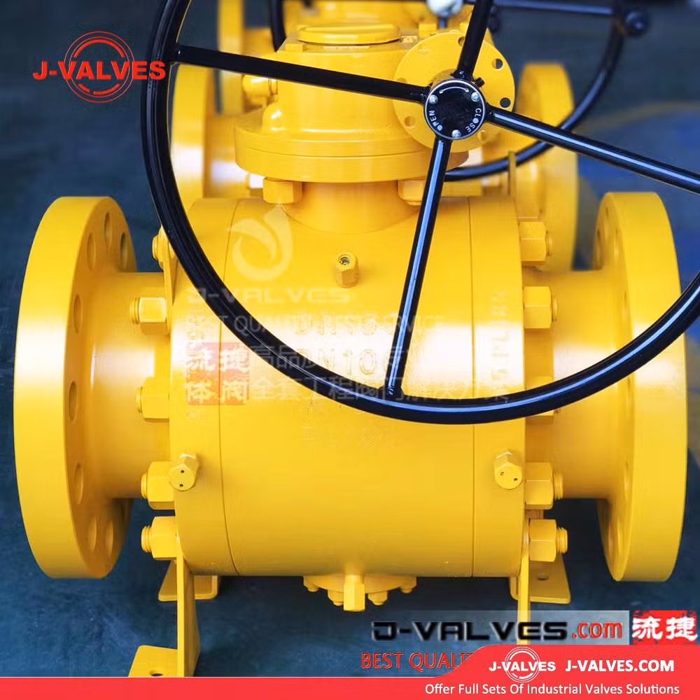 J-Valves Trunnion Mounted Ball Valve Forged Steel A105 3PC Flanged Pn100