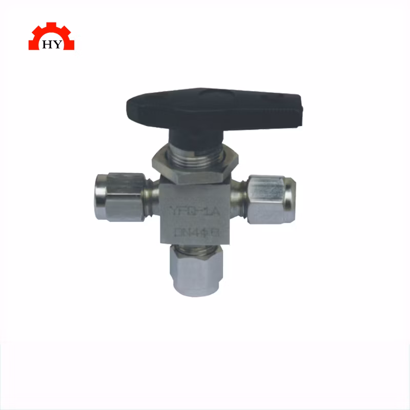 Hot Sale 1/2 Inch Od Small Stainless Steel SS304 SS316 3000 Psi 3 Way Double Ferrules Instrument Ball Valve