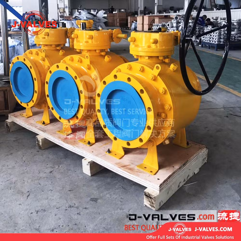 J-Valves Trunnion Mounted Ball Valve Forged Steel A105 3PC Flanged Pn100