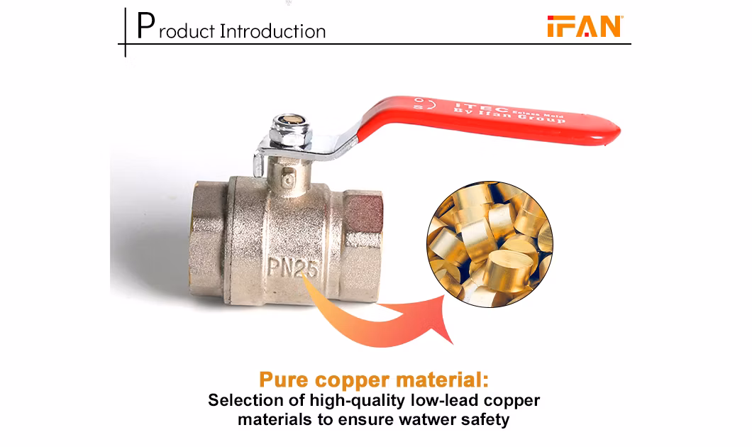 Ifan Wholesale Red Handle High Pressure Pn25 Brass Male Thread Ball Valve