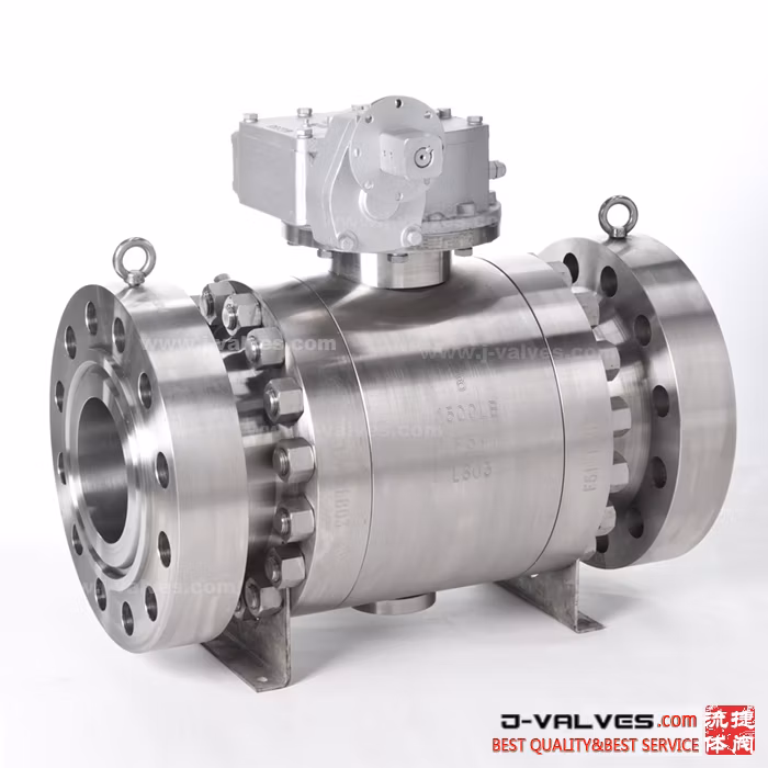 Class 150~2500lb Stainless Steel and Carbon Steel Casting Forging Trunnion Mounting Full Diameter and Reducing Diameter Fixed Flange Ball Valve Gear Operation