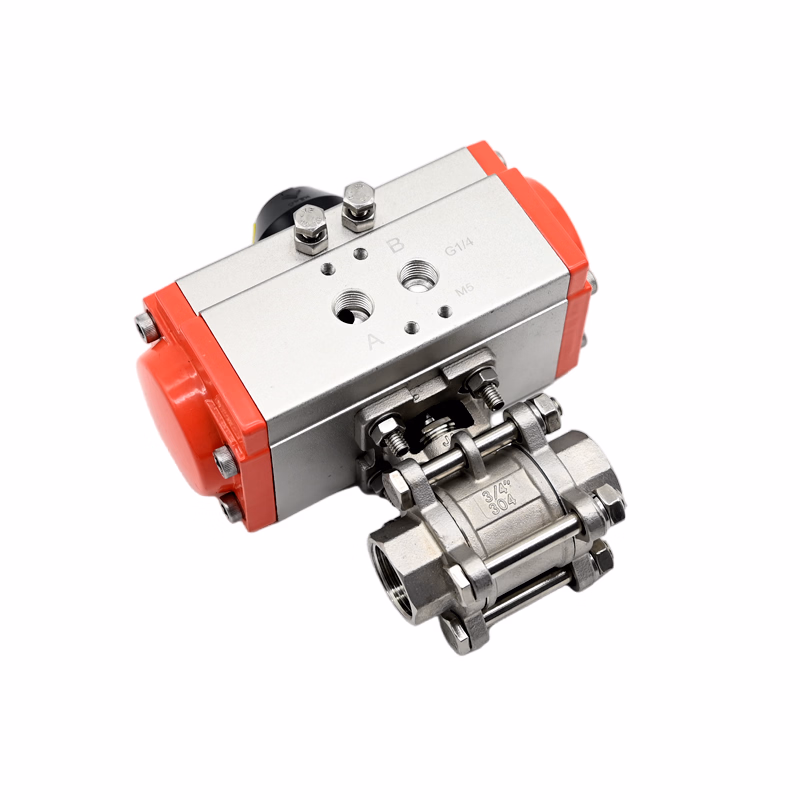 Jtaiv Factory Customized 3PC DN15-DN100 3-Piece Threaded Pneumatic Ball Valve