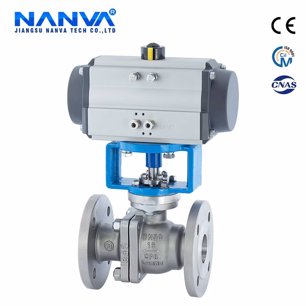 Pneumatic Stainless Steel 304 Flange Ball Valve Hard Seal High Temperature Steam Heat Conduction Oil Cut-off Valve
