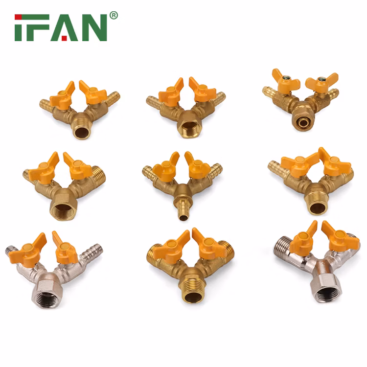 Ifan High Performance ASTM D2513 1/2" Y Tape Male Female Threaded Single Mouth Gas Ball Valve