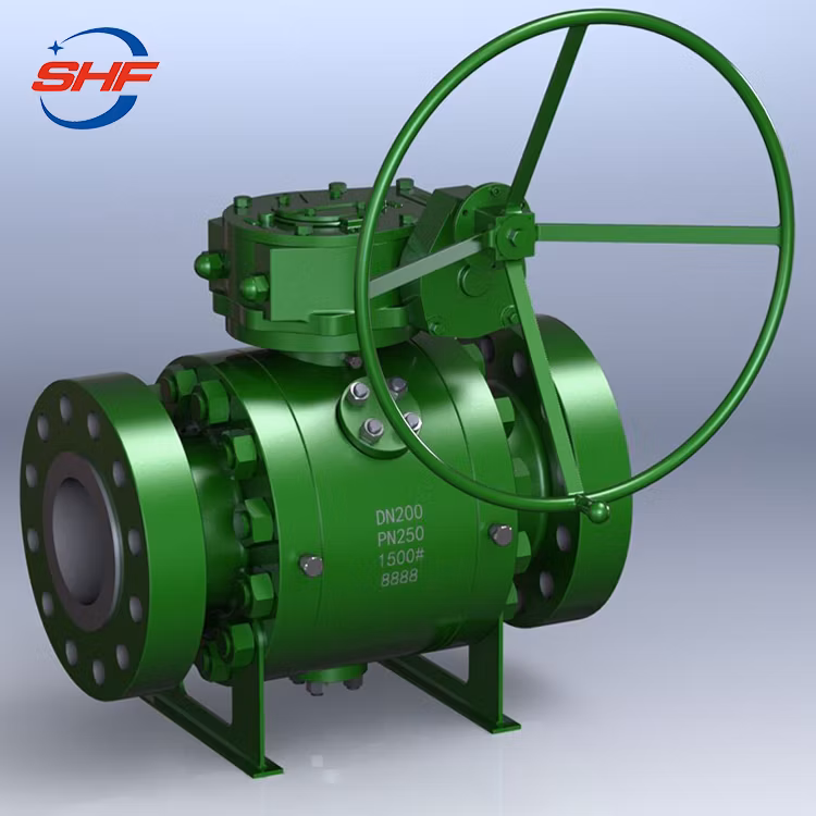 API 6D Gear Operator Flange End Soft Seats 3 Pieces RF Full Bore Trunnion Mounted Ball Valve Price