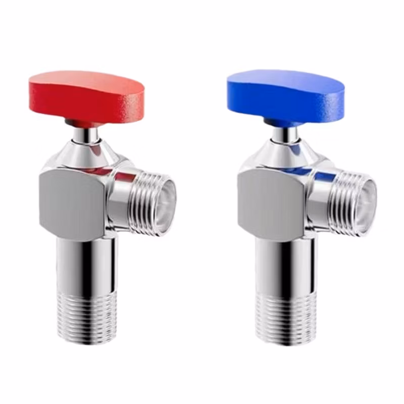 All Copper Angle Valve Hot and Cold Water Ball Valve Core Large Flow Through Switch Gas Water Heater Water Valve