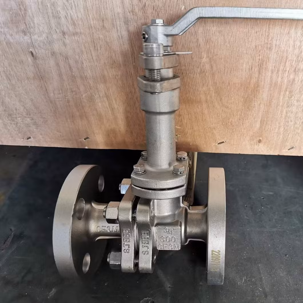 Stainless Steel CF8 CF3 CF8m CF3m Low Temperature Flange Manual Cryogenic Ball Valve DN80 3 Inch with Extended Stem
