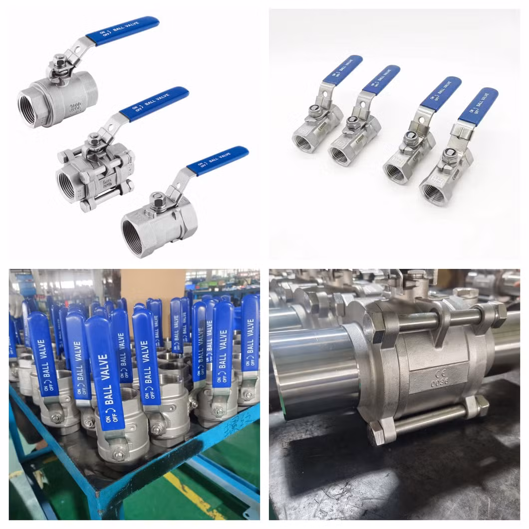 2PC Pn63 1000wog Stainless Stee Wcb Reduced Port Thread 304 316 CF8m CF8 1.4408 Ball Valve
