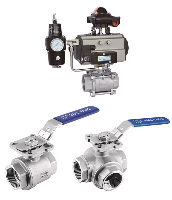 SS304/316 Thread/Butt Weld/Socket Weld/Sanitary Tri-Clamp-Pn16/Pn40-DIN/ANSI/JIS with Is05211 Mounting Pad Stainless Steel Ball Valve