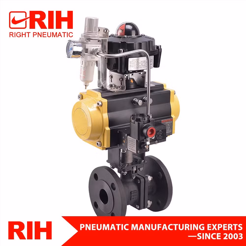 Wenzhou Flanged Stainless Steel Automatic 1 Inch Gas Safety Solenoid Pneumatic Actuated Ball Control Valve