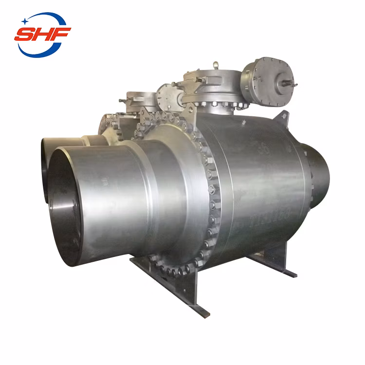 Cast Steel Metal to Metal Seated Large Diameter Trunnion Ball Valve with Gear Operator