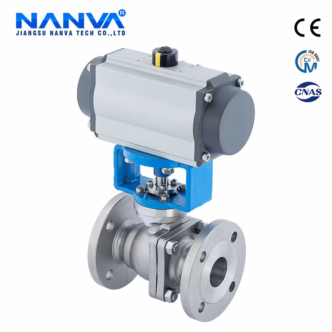 Pneumatic Stainless Steel 304 Flange Ball Valve Hard Seal High Temperature Steam Heat Conduction Oil Cut-off Valve