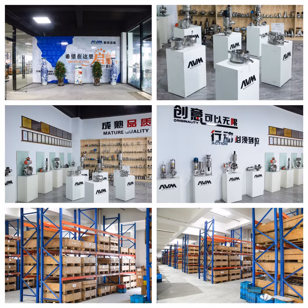 Stainless Steel Sanitary Pneumatic Air Operated Butterfly Valve Clamp End
