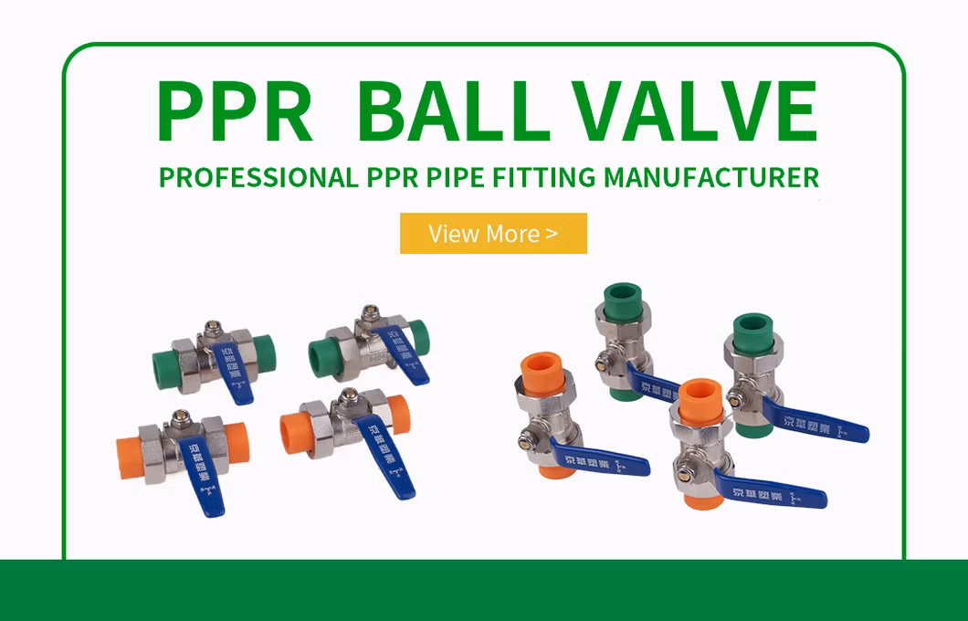 Jhpi Customized Orange Large Flow Copper PPR Plastic Water Supply Pipe Fitting Ball Valve
