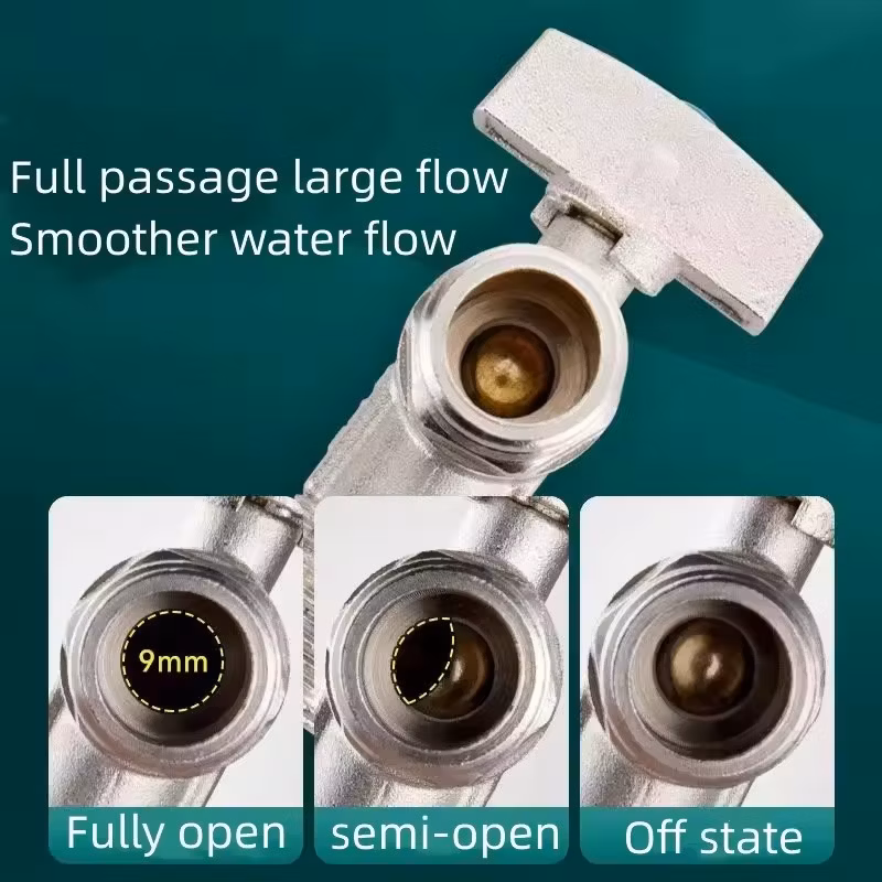 Factory Wholesale Brass Ball Core Large Flow Angle Valve Bathroom Faucet Eater Control Angle Valve Cut-off Seat Valves