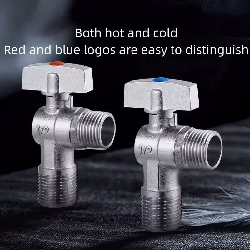 Factory Wholesale Brass Ball Core Large Flow Angle Valve Bathroom Faucet Eater Control Angle Valve Cut-off Seat Valves
